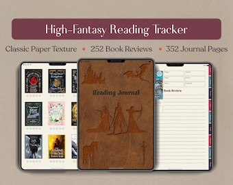 High-Fantasy Reading Tracker | Goodnotes Notebook Book Tracker | Book Review Reading Log
