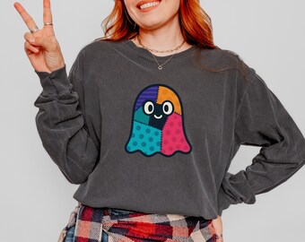 Patchwork Ghost PNG | Cute Ghost Halloween PNG | Halloween Ghost PNG | Ghost Sublimation Design