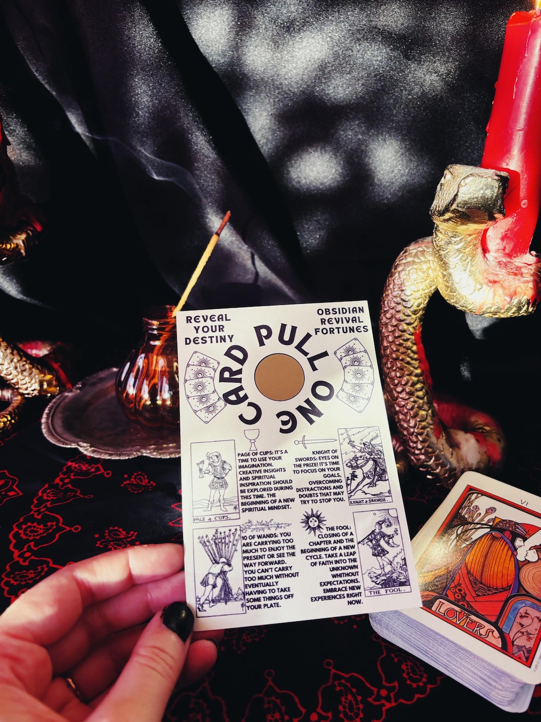 Random Tarot Pull Tarot One Card Pull Fortune Scratch Off - Etsy