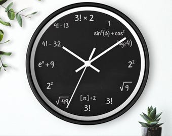Froster Mathe-Wanduhr - 30 Cm, Still, Mit Lustigen Formeln Statt Zahlen, Ideales Geschenk Für Schüler & Lehrer
