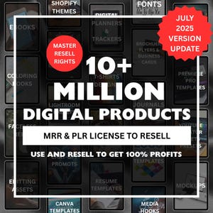 10+ Million Ultimate PLR MRR Bundle Ideal for Passive Income, All our PLR Digital Products, Master Resell Rights, Plr Mrr Digital Products