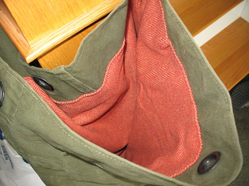 Upcycled Military Canvas Extra Large Tote image 2