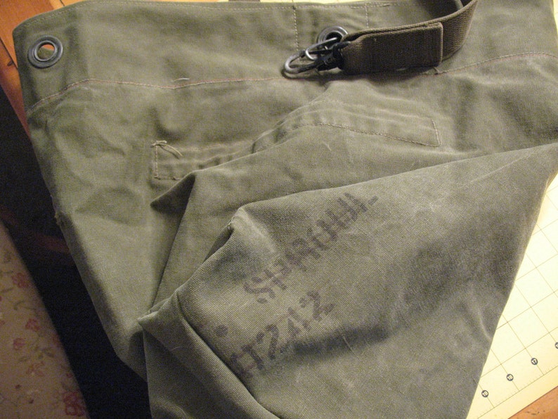 Upcycled Military Canvas Extra Large Tote image 5