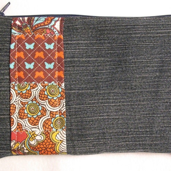 Zippered Pouch - Repurposed Denim Patchwork