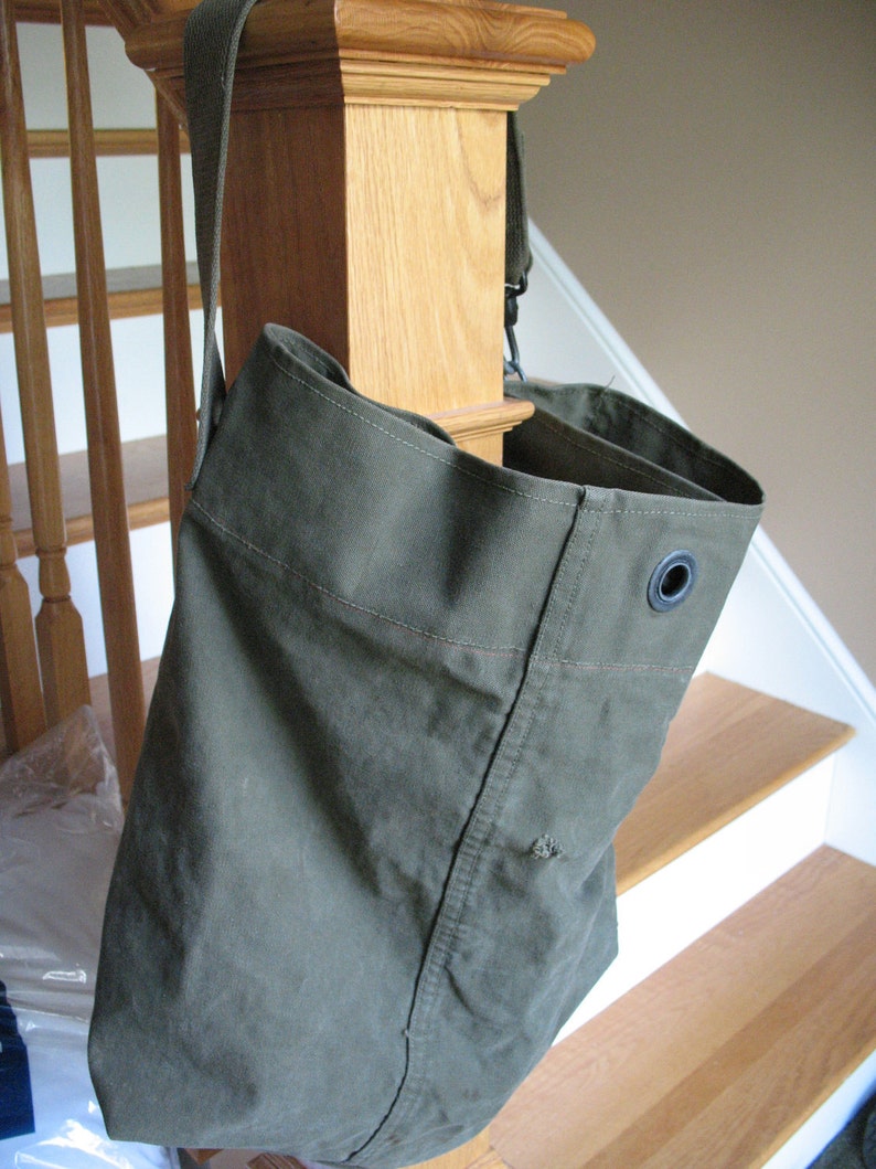 Upcycled Military Canvas Extra Large Tote image 1