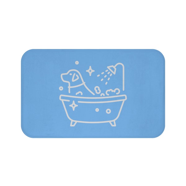 Bath Mat dog bath mat dog bathroom decor dog taking bath