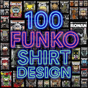 100 Funko-Inspired T-Shirt Png Designs Bundle | Cartoon Character Sublimation, DTF, DTG, Heat Transfer | Transparent Digital Art 300 dpi