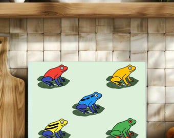 Frog Collection Green Tempered Glass Chopping Board