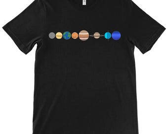 Solar System Planets Graphic T-Shirt – NASA True Colors, Astronomy Gift