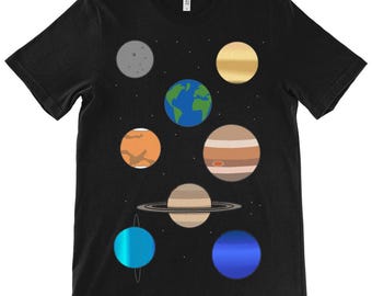 Large print Solar System Planets T-Shirt - Unisex Jersey T-Shirt