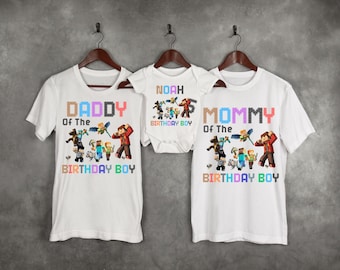 Custom Birthday Robot Family Shirts, Video Game Tee