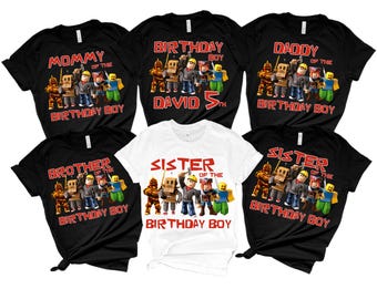 Birthday Robots Shirts, Family Birthday Shirts, Birthday Tshirt Bday Family Tee, Video Game Matching Birthday, Custom Birthday Boy Shirts