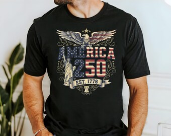 US 250th Anniversary Shirt, Vintage Patriotic Tee