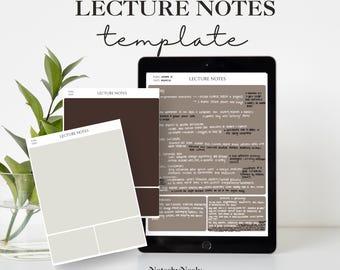 Plantilla de apuntes de clase: Organizador de estudio imprimible (descarga digital)
