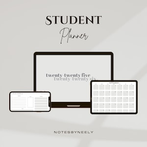 2025 2026 Academic Planner | Neutral Beige Digital Planner | Dated Student Planner for GoodNotes, Notability & Printable PDF