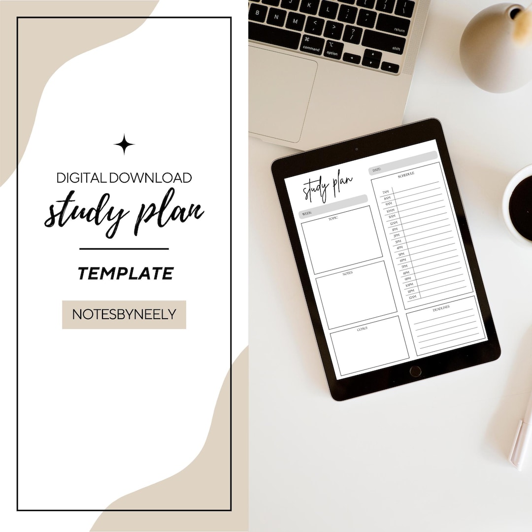 Digital Student Study Planner: Printable Schedule Template (PDF ...
