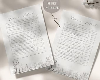 Babyshower waar of niet waar Spel + antwoorden | Afdrukbaar babyshowerspel | Babyshower direct downloaden | Babyshower | Babyshower | MC11