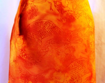 SALE Bright Orange Batik Sarong