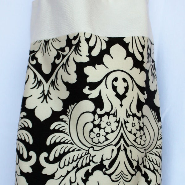 SALE Black & White Damask Large Tote Bag