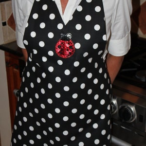 SALE Black & White Polka Dot Full Apron image 5