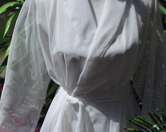 SALE White Sheer Kimono Jacket
