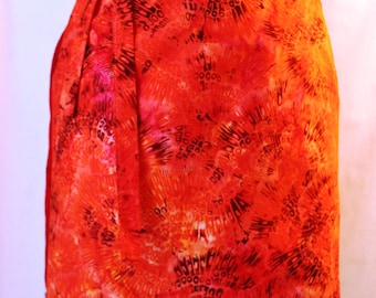 SALE Deep Orange Batik Sarong