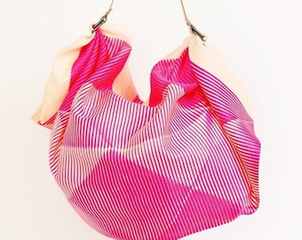 Folded Paper Pink & Leather Strap Set / Lightweight cotton for light carrying