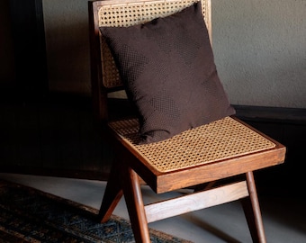 Sashiko Cushion Cover – Brown