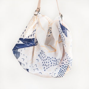 Mountain Blossom Furoshiki & Leather Carry Strap Set