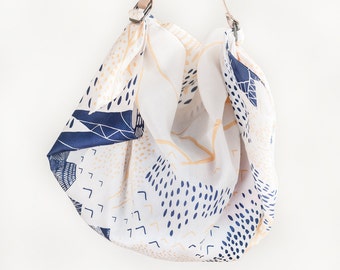 Mountain Blossom Furoshiki & Leather Carry Strap Set