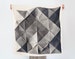 Folded Paper furoshiki (black) Japanese eco wrapping textile/scarf, handmade in Japan 
