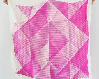 Folded Paper furoshiki (pink) Japanese eco wrapping textile/scarf, handmade in Japan