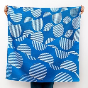 Dots furoshiki blue Japanese eco wrapping textile/scarf, handmade in Japan image 1