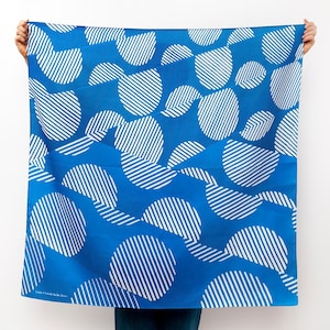 Dots Blue furoshiki  / Japanese eco wrapping textile, scarf, handmade in Japan