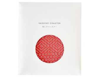 Sashiko Untersetzer - Zinnober