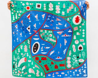 Stockholm Green Furoshiki / japanisches Öko Textil, Schal, handgemacht in Japan