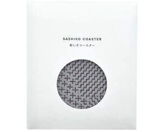 Sashiko Untersetzer - Grauviolett