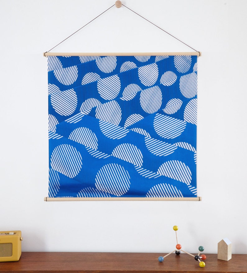 Dots furoshiki blue Japanese eco wrapping textile/scarf, handmade in Japan image 7