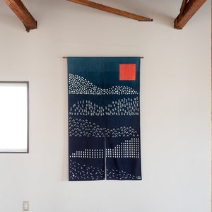 Mountain Folds Japanese Noren Hanging