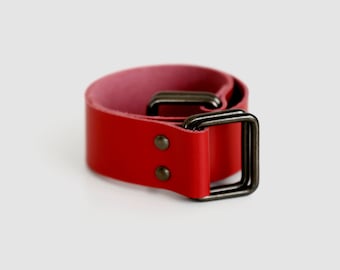 Leather Carry Strap for Furoshiki (Red)