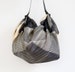 Folded paper furoshiki bag (black) & Leather carry strap set 