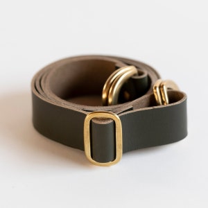 Buller & Adjustable Leather carry strap set Dark Olive