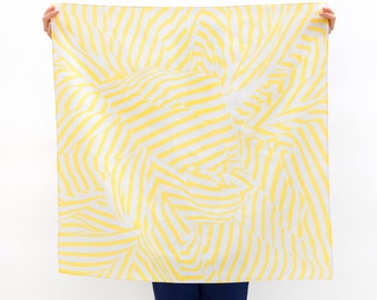 Stripe furoshiki (yellow) Japanese eco wrapping textile/scarf, handmade in Japan