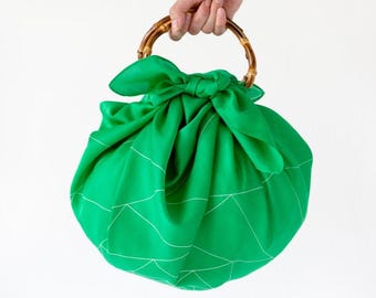 Triangles Furoshiki & Bamboo handle set