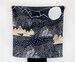 Mountain Blossom Midnight Blue Furoshiki. Japanese eco wrapping textile/scarf 