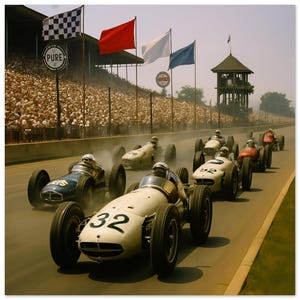 Indy 500-Inspired Vintage Racing Print Poster