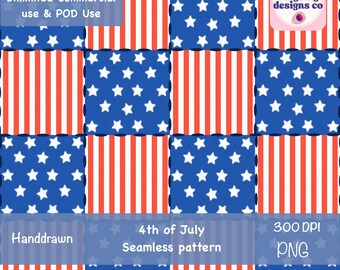 Motivo patchwork senza cuciture per il 4 luglio, PNG, stelle e strisce bianche e blu, stampa per trapunte USA, uso commerciale