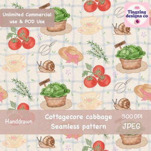 Watercolor Veggies Seamless pattern, Hand Drawn Farm veggies Print, Commercial use, JPEG