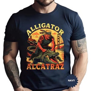 Alligator PNG, Vintage Gator Enforcement Clipart, N.I.C.E Alcatraz Squad Design, Funny Sublimation Shirt File, Parody Retro Reptile Art