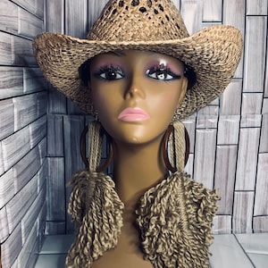 Handmade Yarn Statement Earrings: Honey Blonde, Bold Design